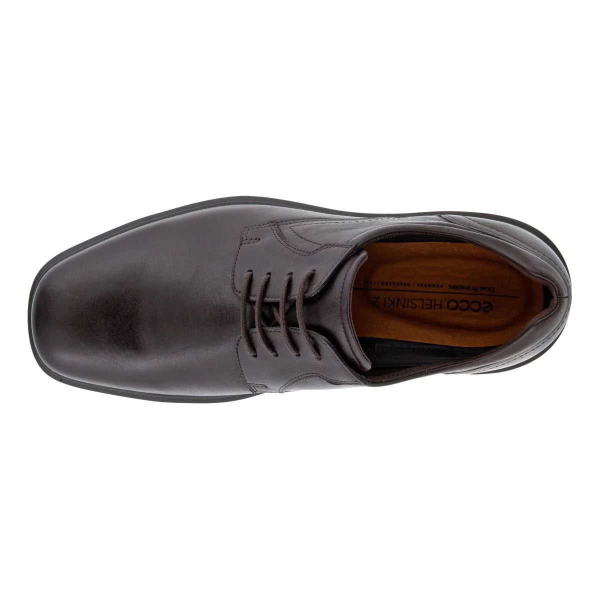 Mocha Leather Plain Toe Tie Shoes V666