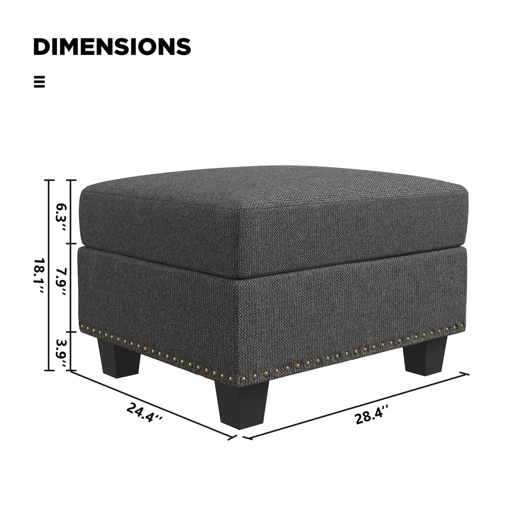 Dark Gray Storage Ottoman H616058