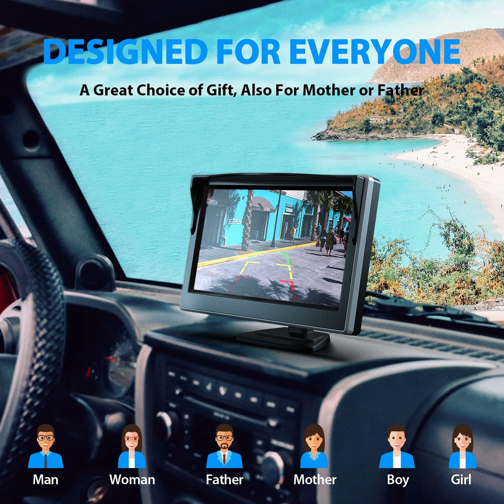 Backup Camera with 5 inch Monitor License Plate Rear View Camera Pack of 2 Z743076