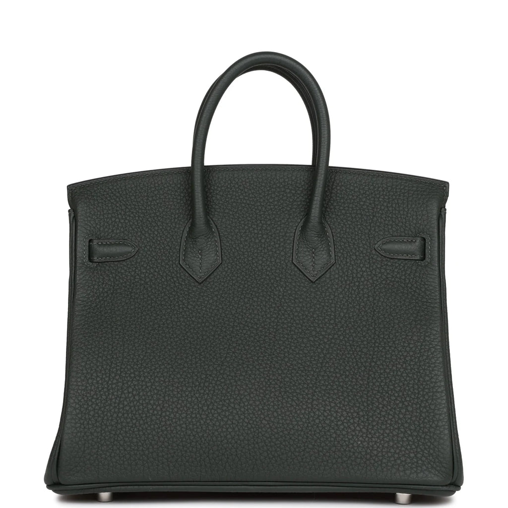 Birkin 25 Vert Fonce Togo Palladium Hardware U766741