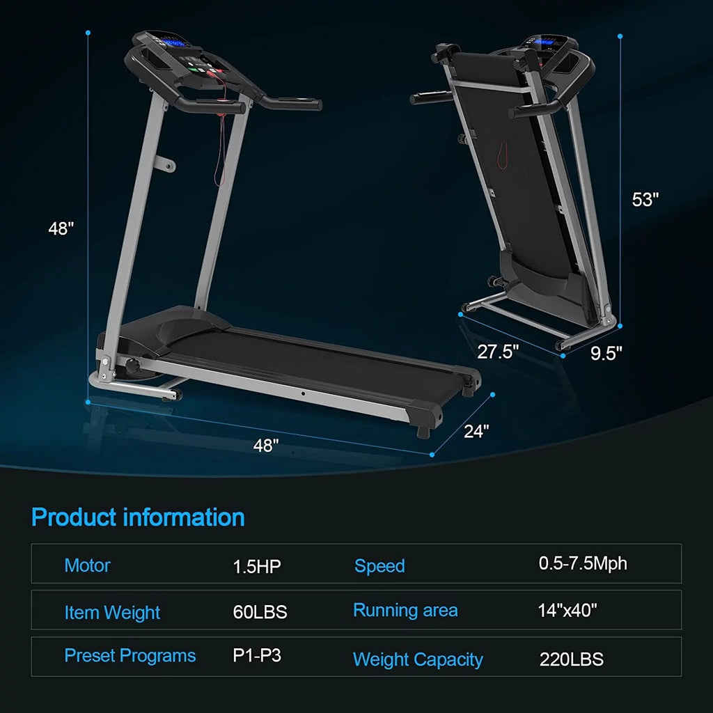 Foldable Electric Treadmill with LCD Monitor X864