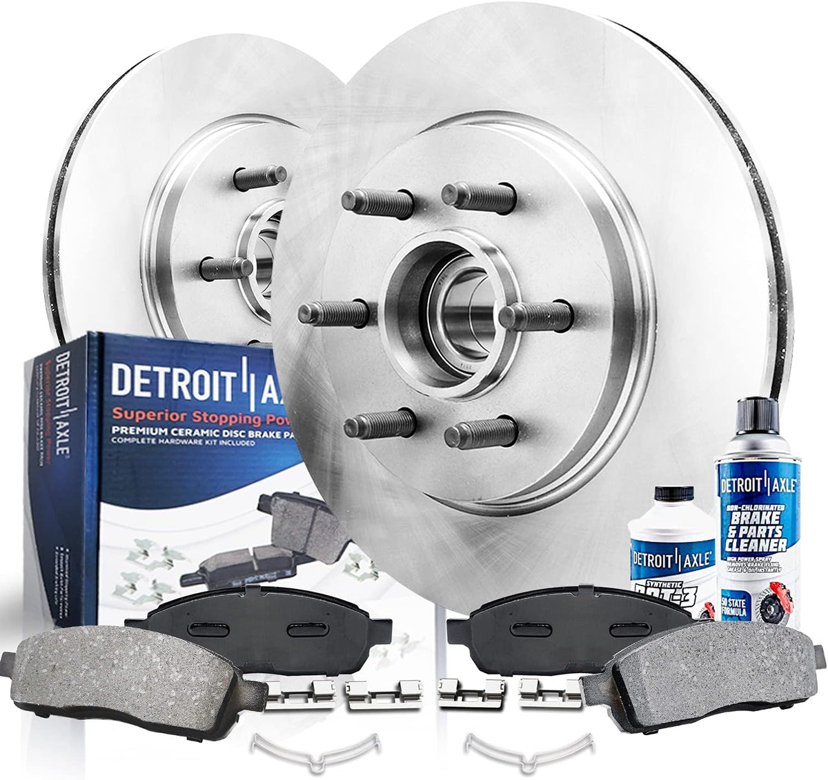 2WD 6-Lug Front Disc Rotors Brake Pads 6pc Set N594061