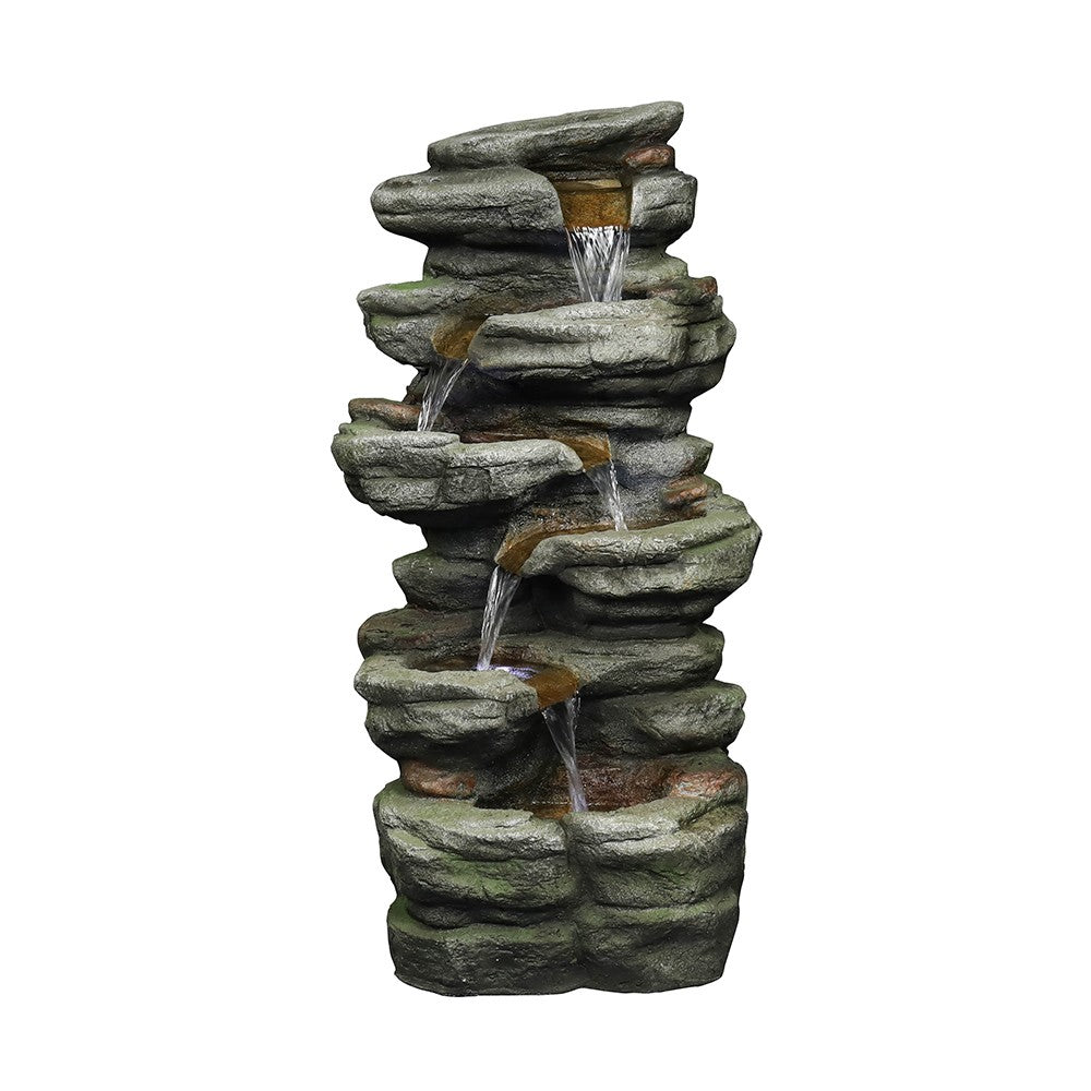 5-Tier Rock Water Fountain with LED Q5584