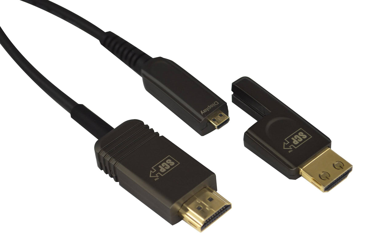 4K HDR HDMI 2.0 Cable Fiber/Copper Hybrid with Detachable Connector CL2 In-Wall Rated Y59591