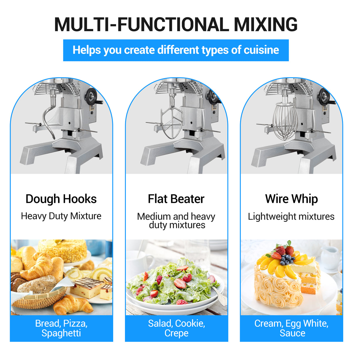 3-Speed Commercial Stand Mixer 10qt 500W X70585