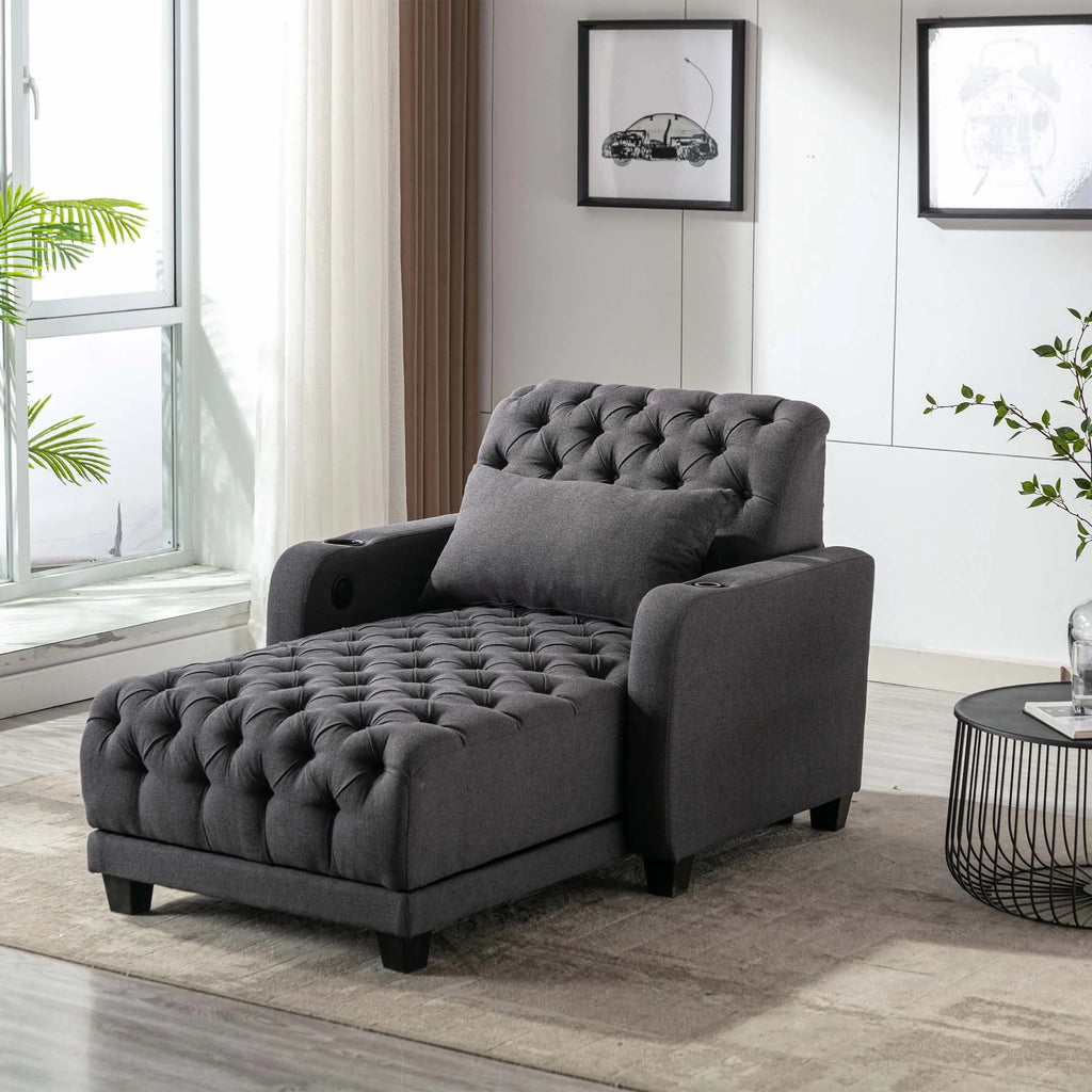 Gray 3 in 1 Sleeper Sofa with Pillow C95734
