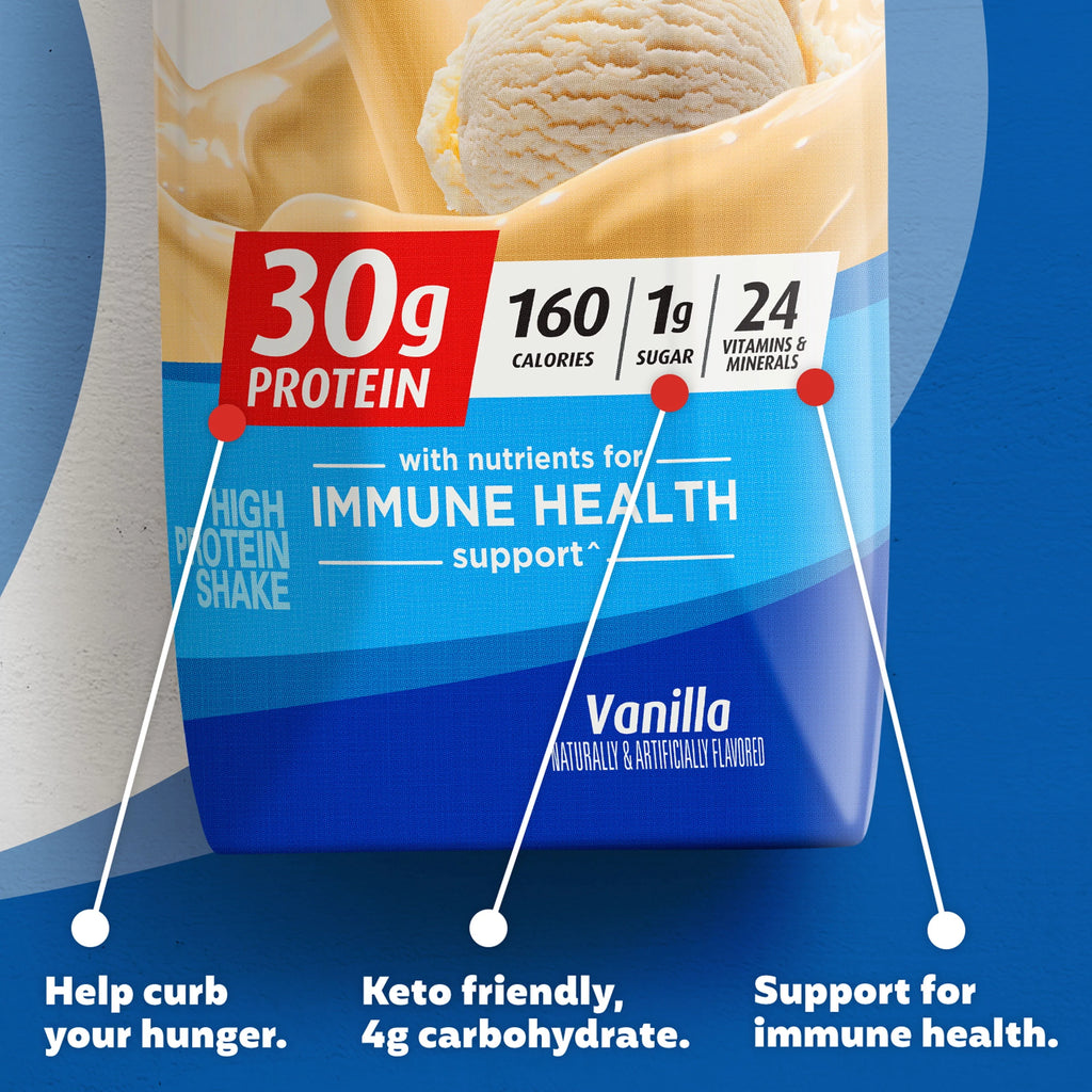 Vanilla Protein Shake, 30g Protein, 11 fl oz, 12 Ct D909