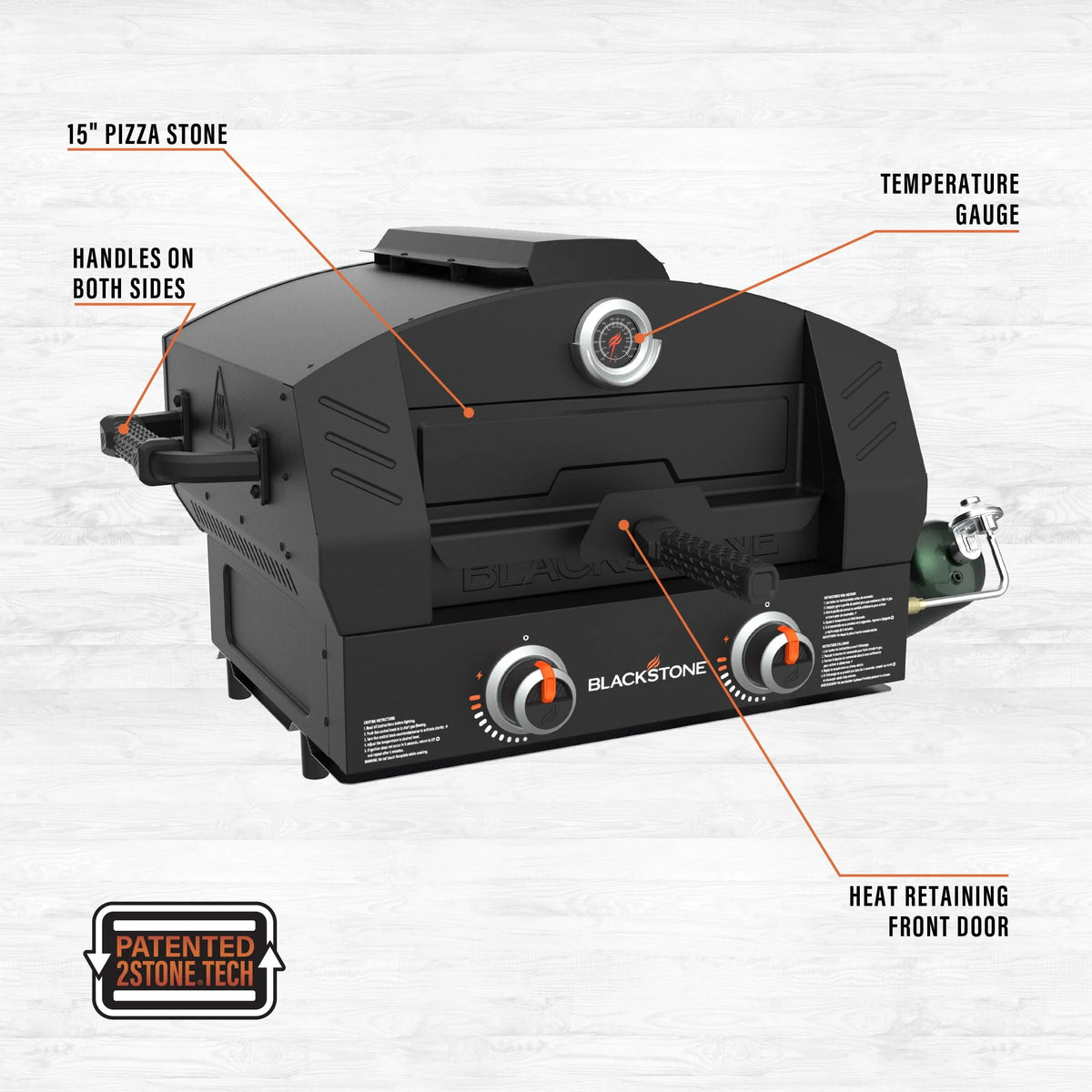 Tabletop Propane Pizza Oven with Two 15 Cordierite Stones L7175