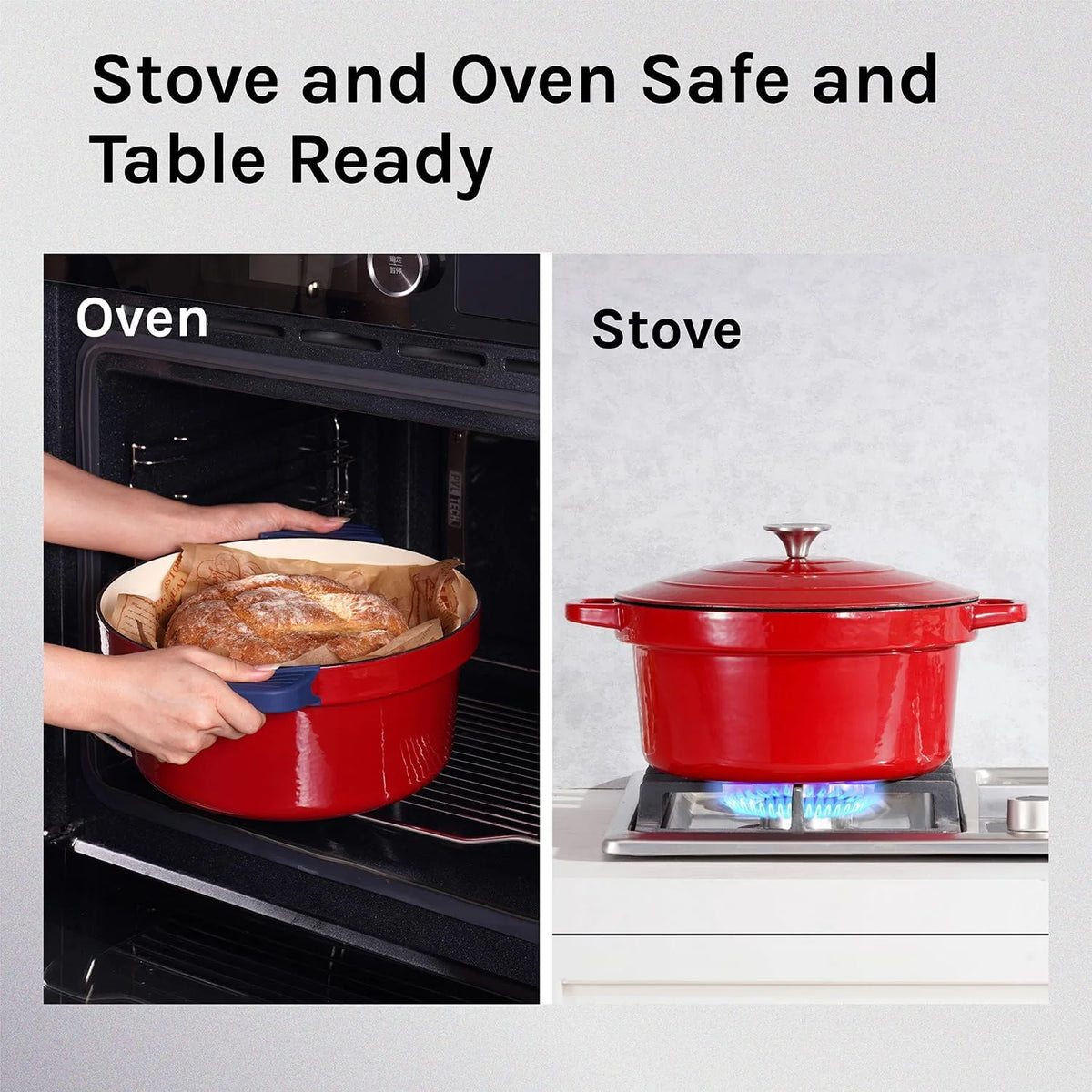 Red Enameled Cast Iron Dutch Oven 6 Qt V742