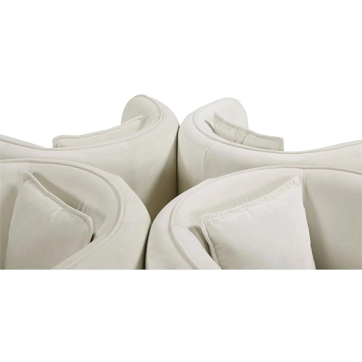 Cream Velvet Roundabout Sofa with Gold Iron Legs L977983