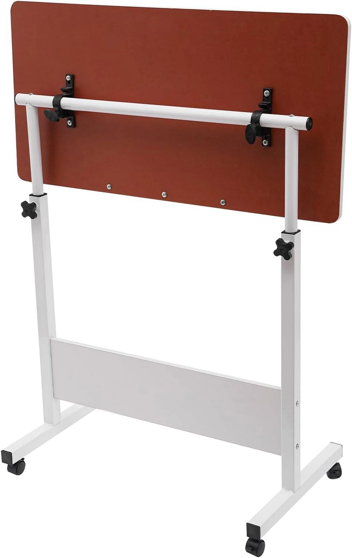 White Adjustable Height Standing Desk with 4 Wheels A257537