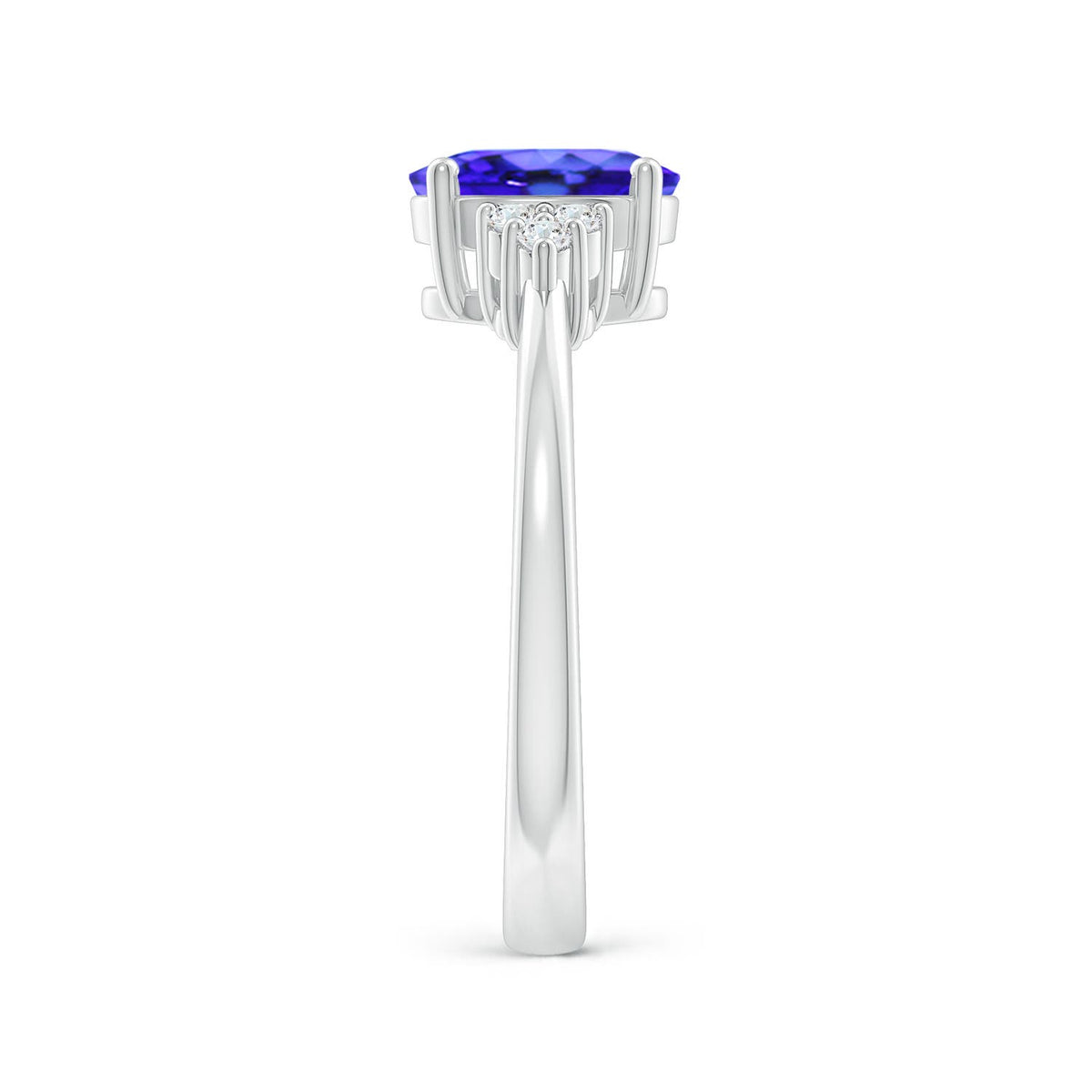 Natural Tanzanite Platinum Ring Size 7 R15645