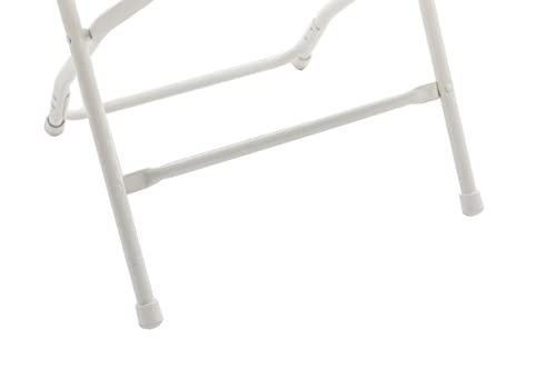 White Plastic Folding Chairs Steel Frame Set of 10 W5079