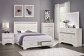 White 5pc Queen Bedroom Set with Dresser Mirror Nightstand Chest N341