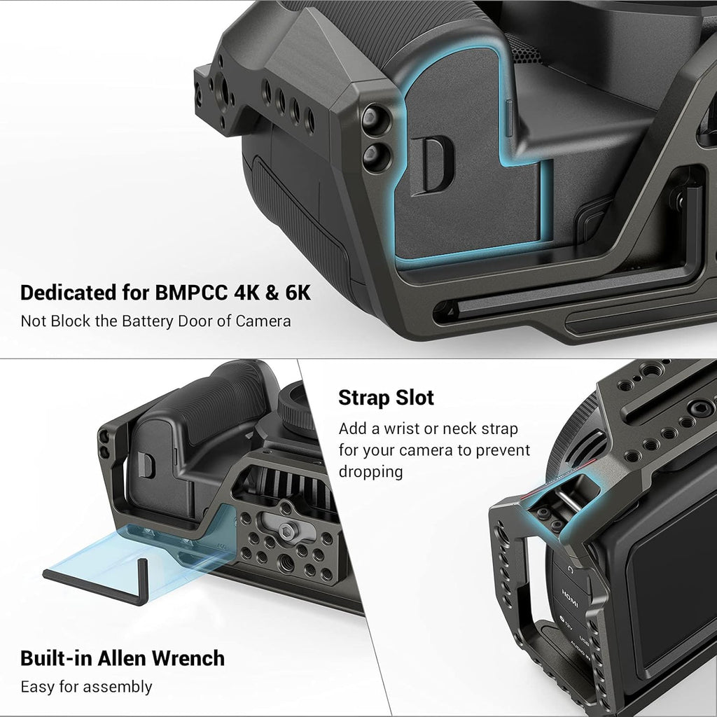 Camera Cage for BMPCC 4K & 6K with NATO Rails M481