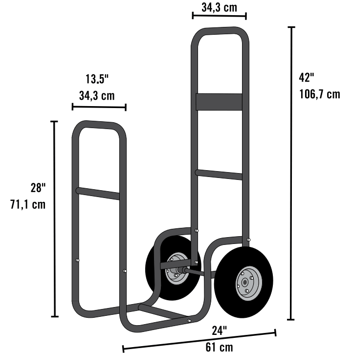 Wood Mover Hand Pull Cart with Tires Z92653
