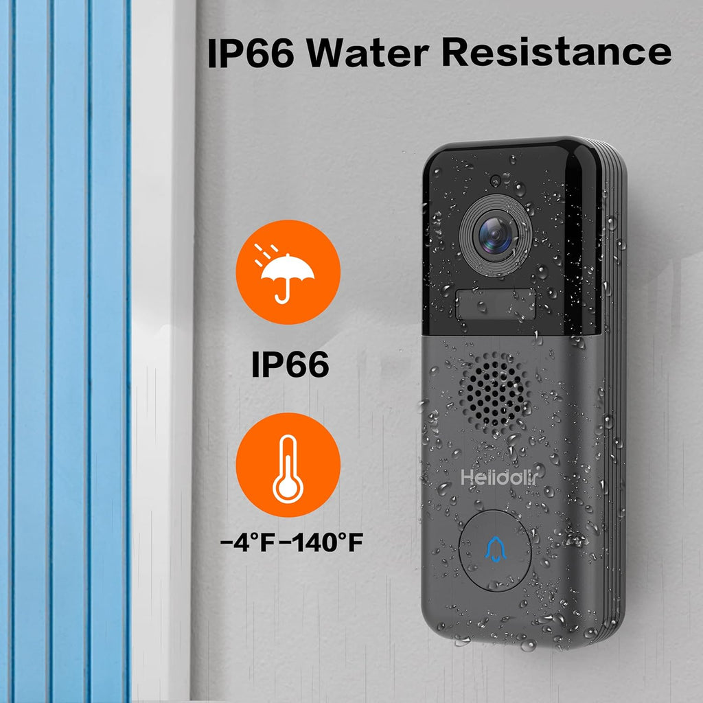 2K Wireless Video Doorbell Camera with 2-Way Audio Motion Detection Night Vision T76187