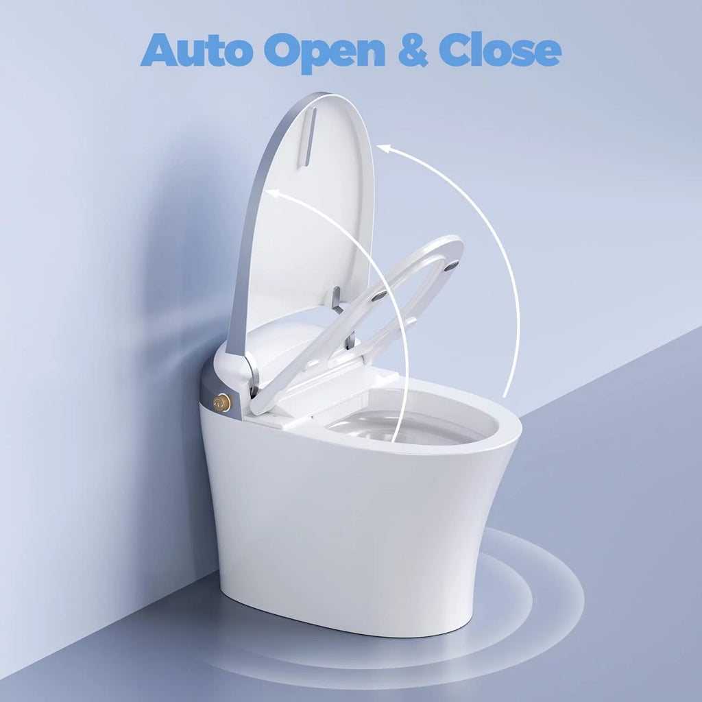 Smart Toilet with Heated Bidet, Dryer, Warm Water, Heated Seat, Auto Close, Tankless, Remote Control A764