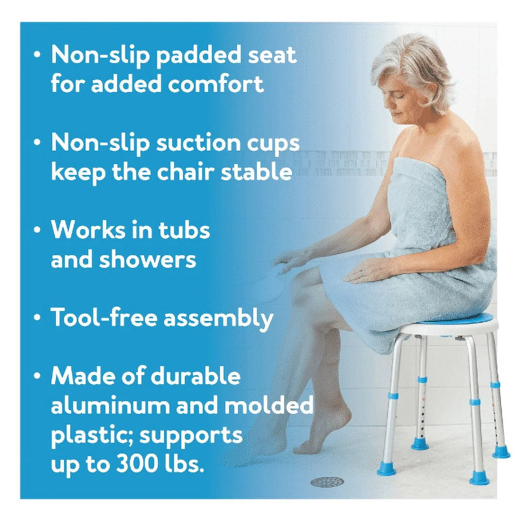 Swivel Bath and Shower Stool Chair with Padded Seat W9119