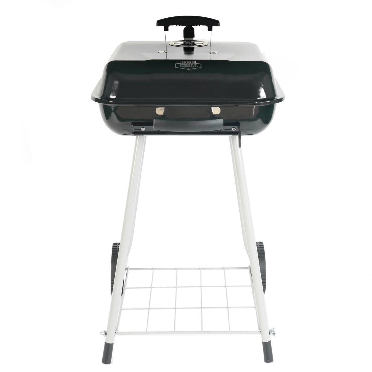 Square Steel Charcoal Grill with Wheels, Black T58787