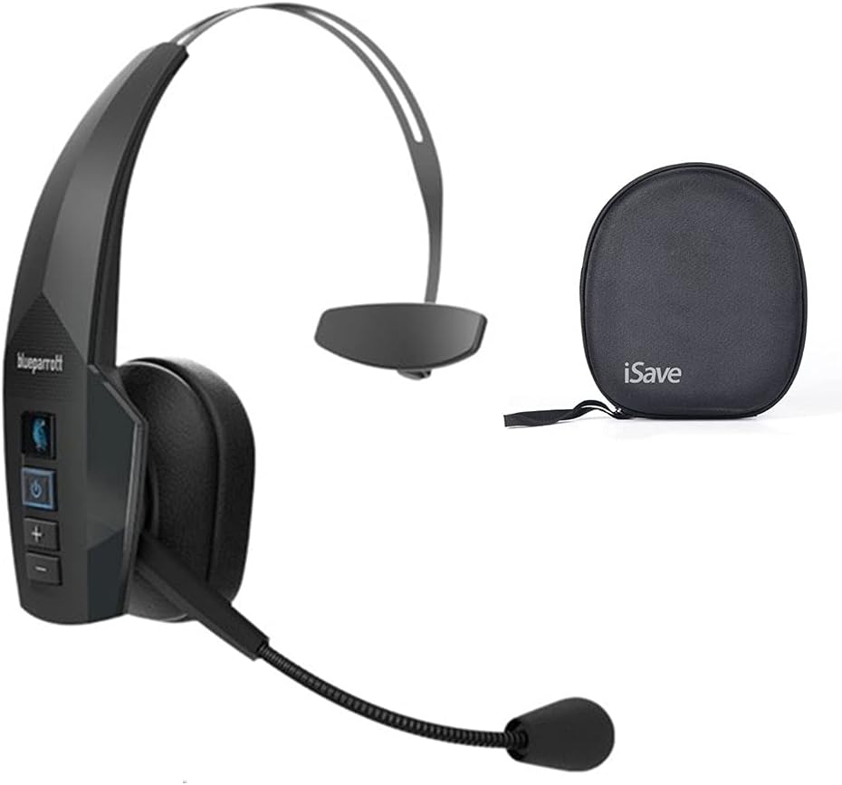Noise Cancelling Wireless Bluetooth Headset with Carrying Case B7146