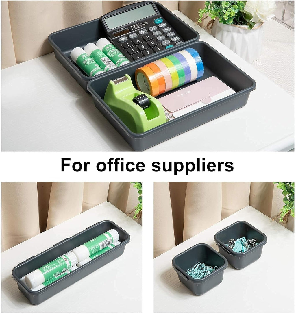 8 PCS Clear Plastic Drawer Organizer Trays T9433
