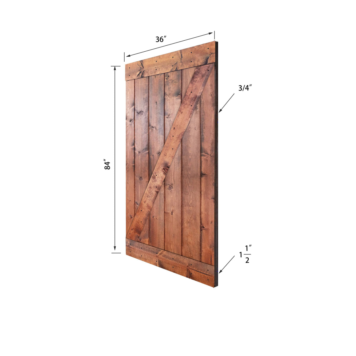 Red Oak Paneled Wood Barn Door with Installation Hardware Kit X516