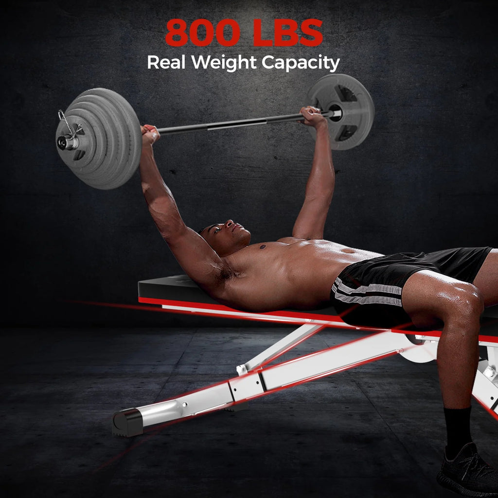 Foldable Weight Bench 600 lbs 6 Incline Adjustable T117432
