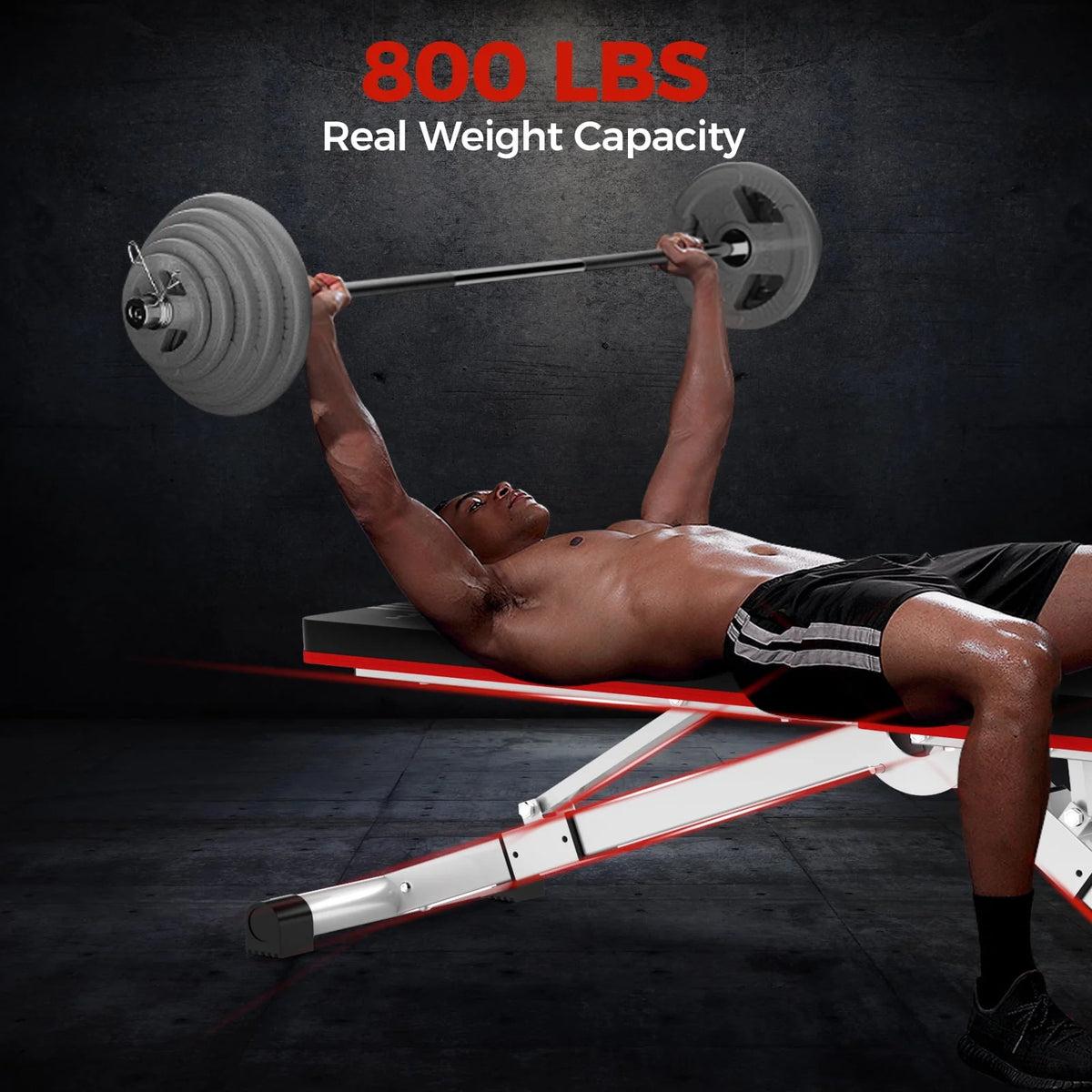 Foldable Weight Bench 600 lbs 6 Incline Adjustable T117432
