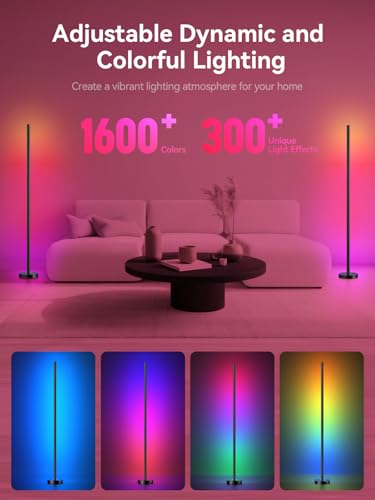 RGBICW LED Corner Floor Lamp with App & Remote Control K984