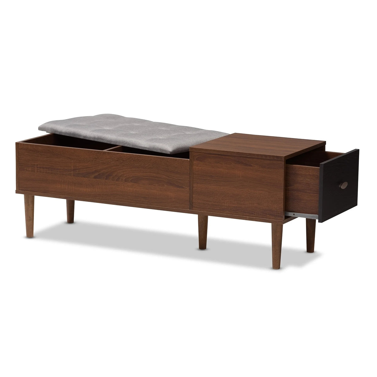 Grey Fabric Shoe Storage Bench M5628