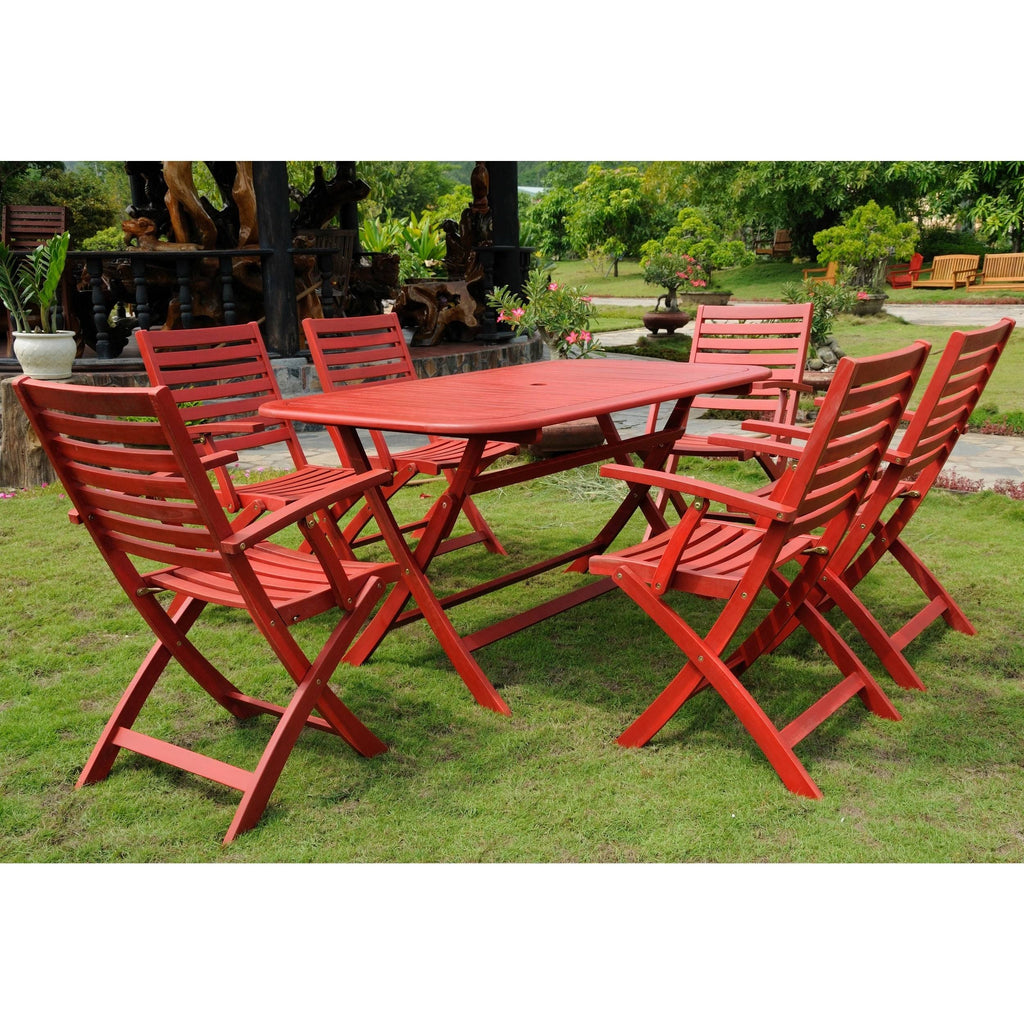 Acacia Wood 7-Piece Patio Set A158660