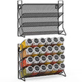 4 Tier Black Spice Rack Organizer for 24 Spice Jars, 2 Packs O918