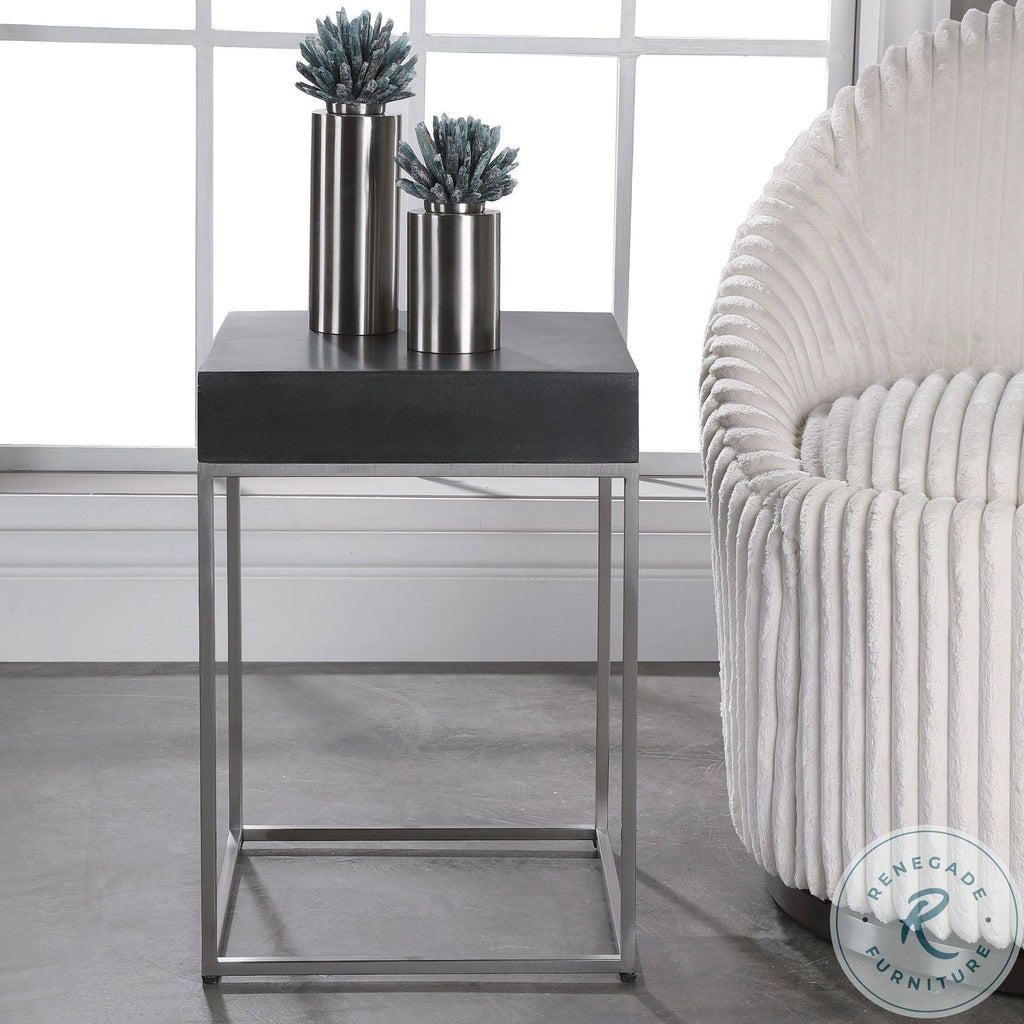 Black Concrete Accent Table G196