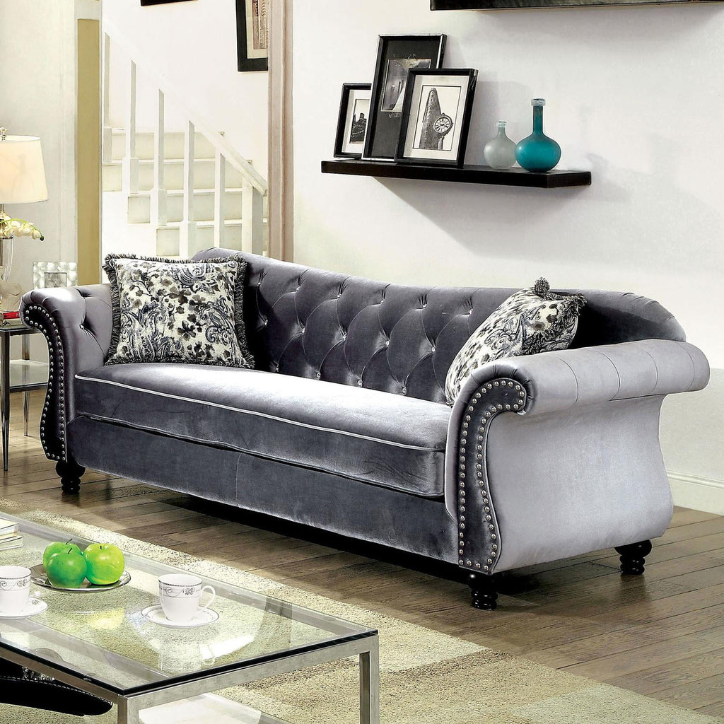 Red Leatherette Sofa and Loveseat C900