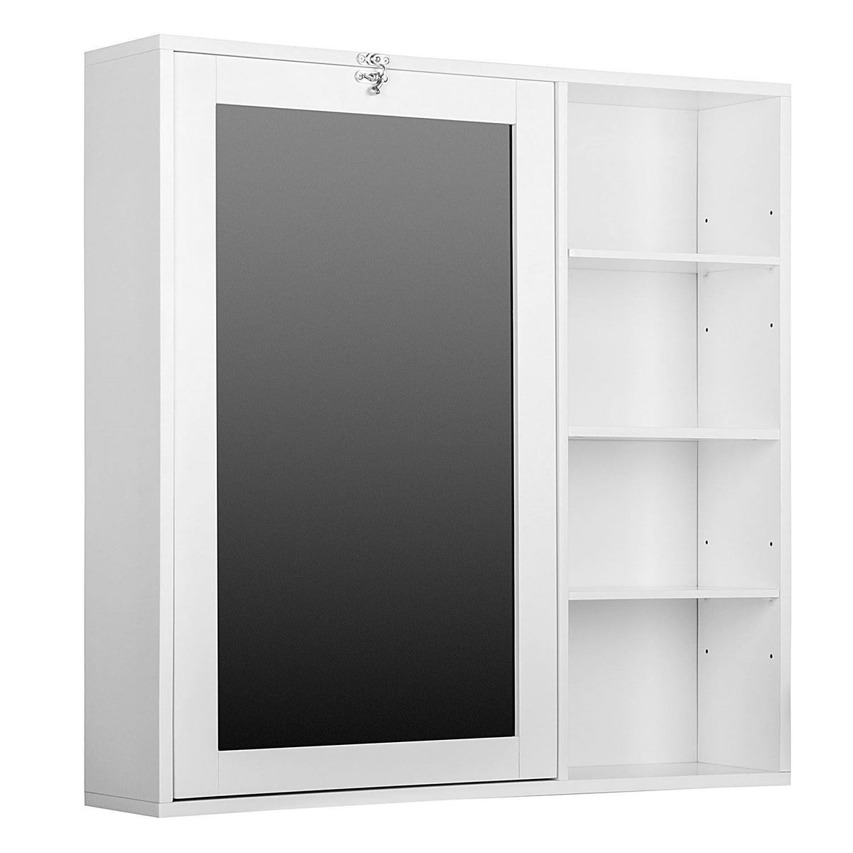 Wall Mount Desk with Storage Cabinet and Shelves White V69747
