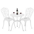 White Bistro Table and Chairs Set of 2 with Umbrella Hole C566428