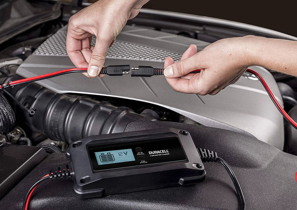 4 Amp Battery Charger Maintainer with LCD Display for 6V, 12V, Lithium Ion Battery N8171