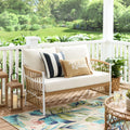 White Wicker Outdoor Loveseat Q825