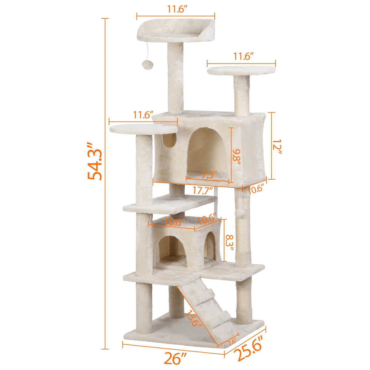 53" Cat Tree Tower with Scratching Board O304