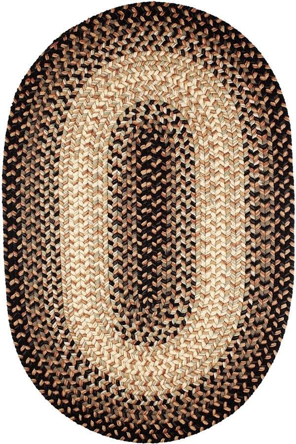 Charcoal Oval Braided Runner C616