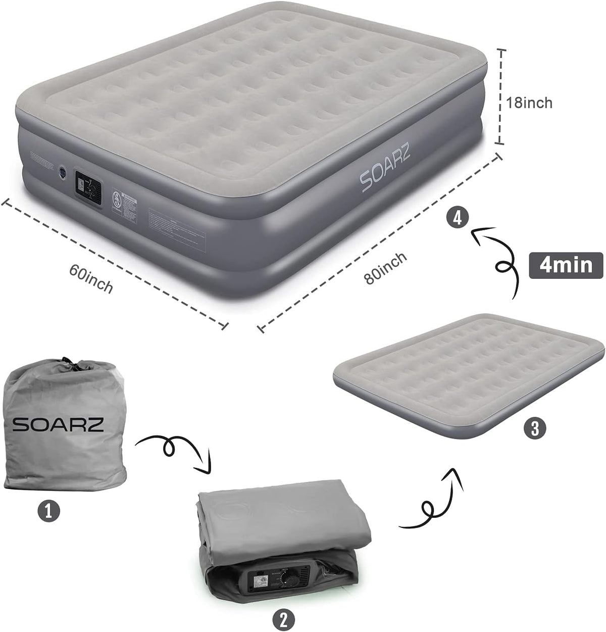 Queen Air Mattress with Built-in Pump S89825