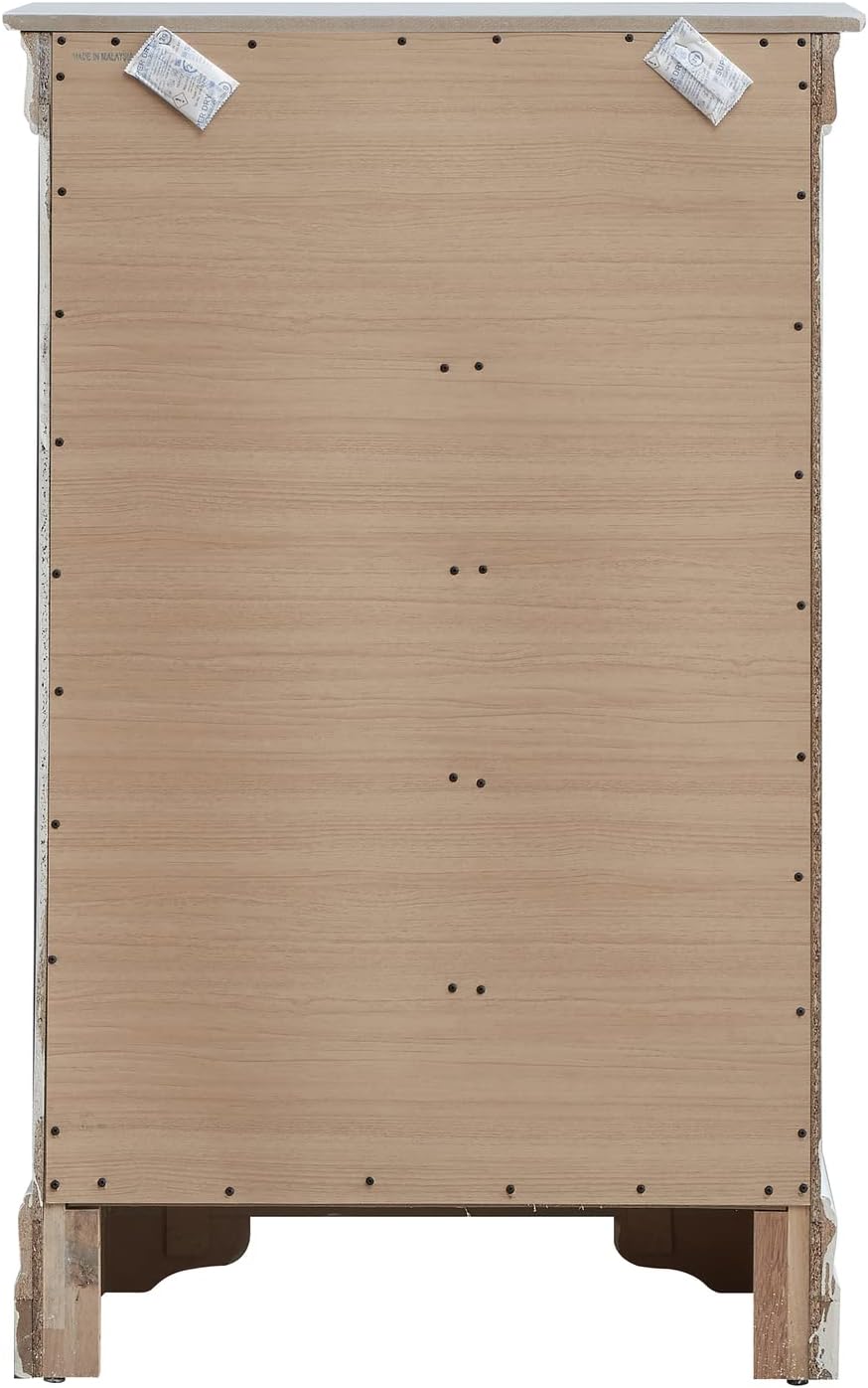 5 Drawer Chest in Pearl White F23423