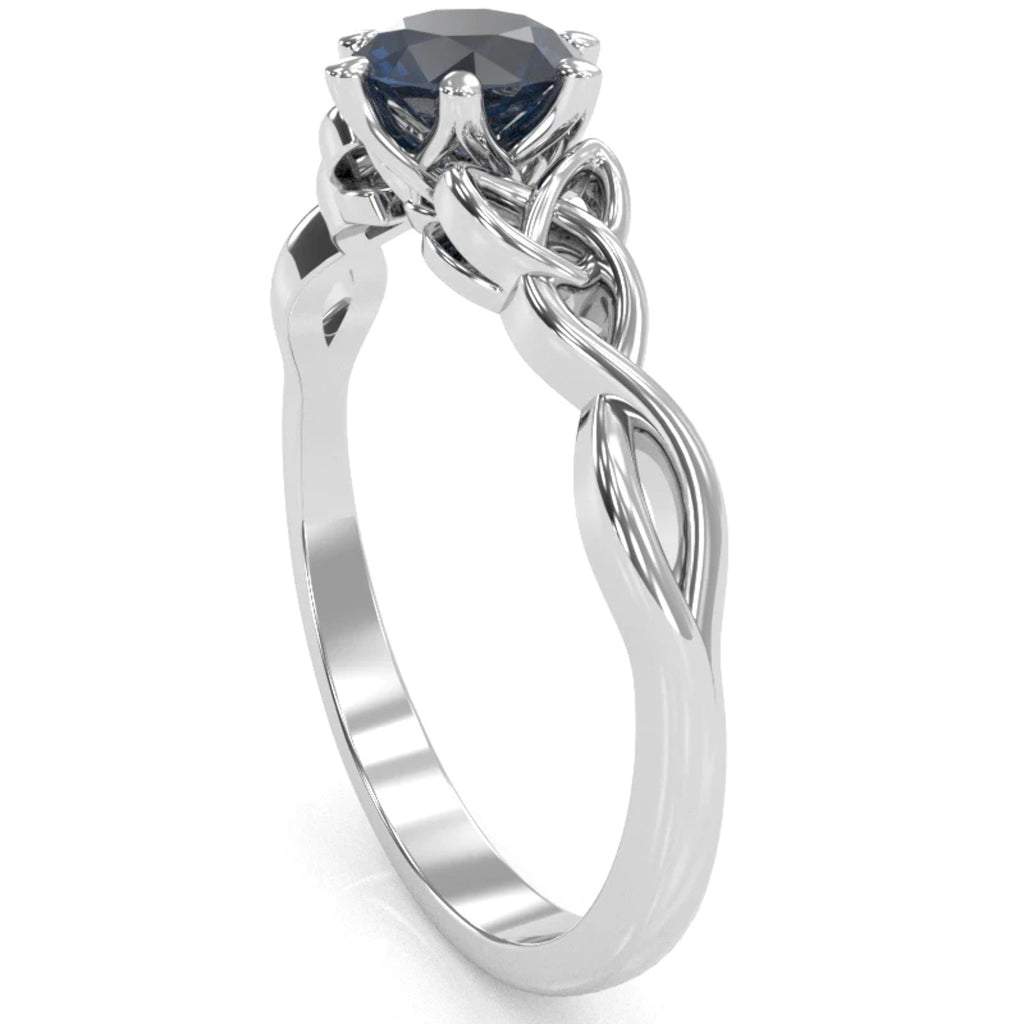 Sapphire Engagement Ring In 14k White Gold A19659