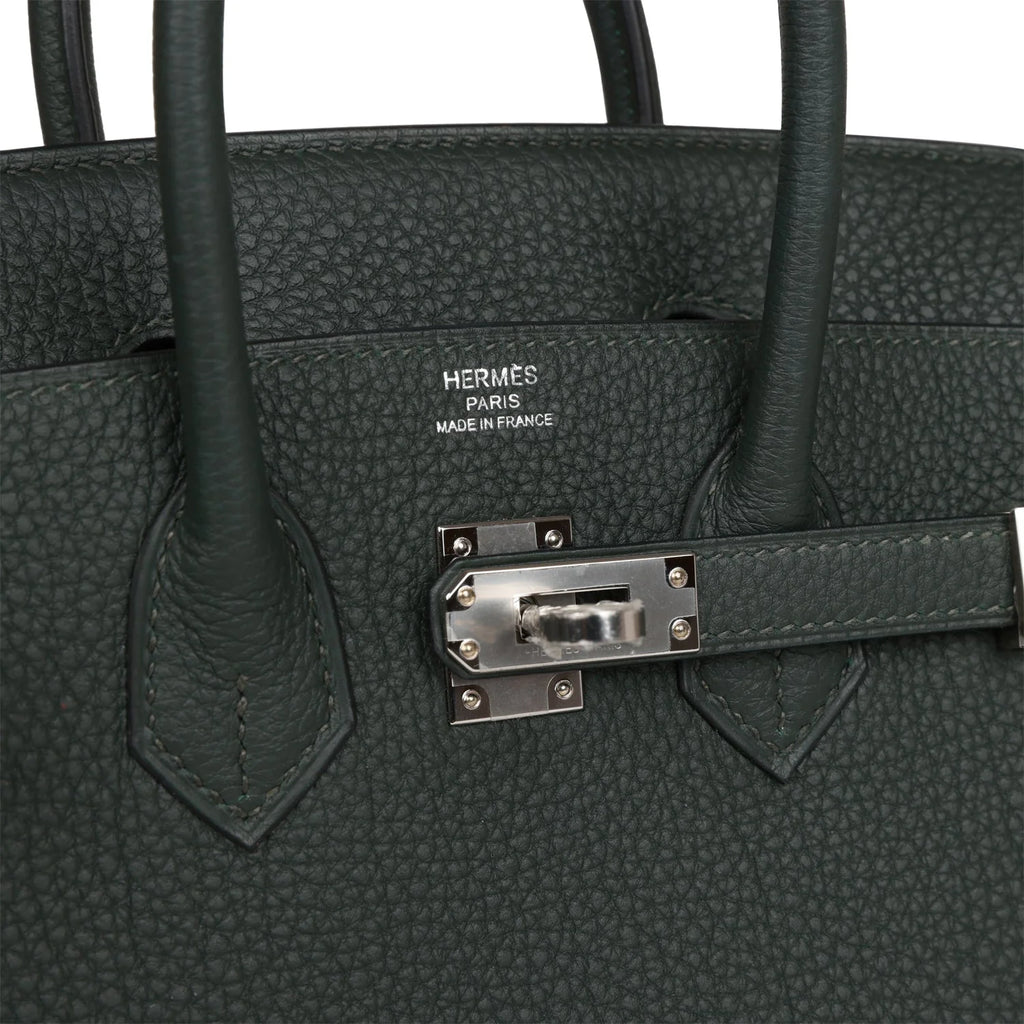 Birkin 25 Vert Fonce Togo Palladium Hardware U766741