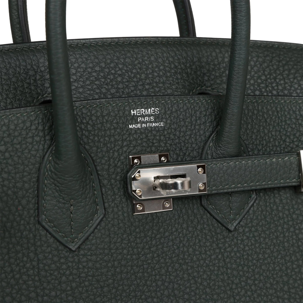 Birkin 25 Vert Fonce Togo Palladium Hardware U766741