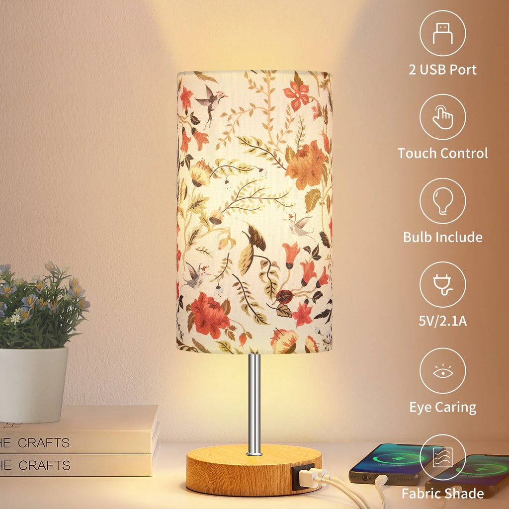 15" Touch Control Table Lamp with Dual USB Ports C931