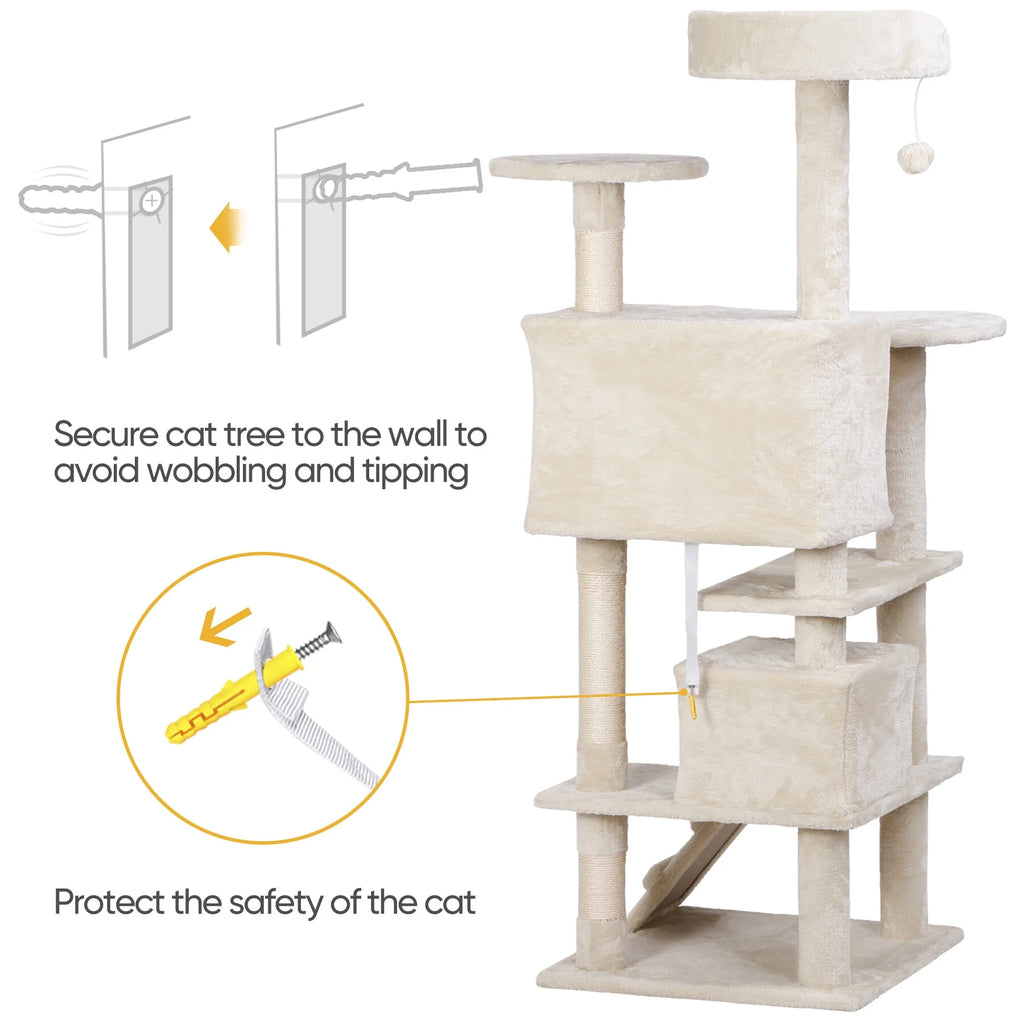 53" Cat Tree Tower with Scratching Board O304