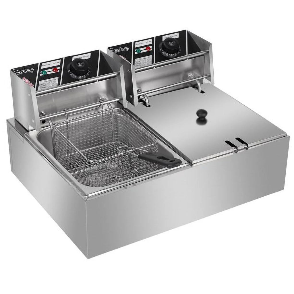 12.7QT 12L 5000W Dual Tank Stainless Steel Electric Deep Fryer T7662