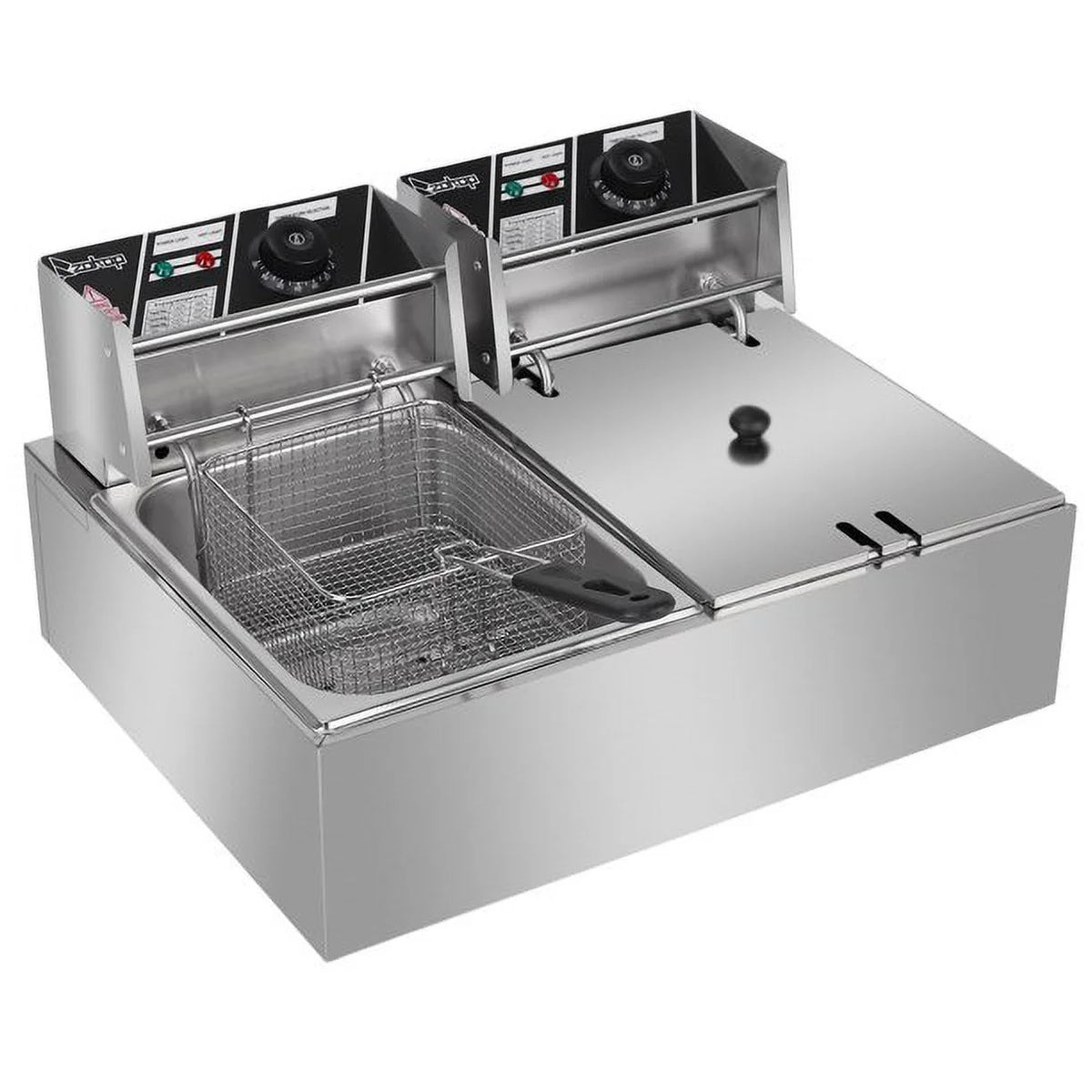 12.7QT 12L 5000W Dual Tank Stainless Steel Electric Deep Fryer T7662